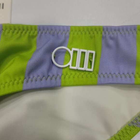 Solid & Striped Elle Bikini Bottom Lavender Lime Stripe Size Small - Picture 4 of 9